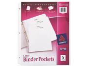 Avery 75243 Ring Binder Polypropylene Pockets 8 1 2 x 11 Clear 5 Pockets Pack