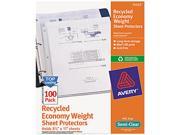 Avery 75537 Top Load Recycled Polypropylene Sheet Protector Semi Clear 100 Box