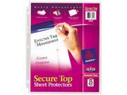 Avery 76000 Secure Top Sheet Protectors Heavy Gauge Letter Diamond Clear 25 Pack