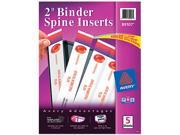 Avery 89107 Custom Binder Spine Inserts 2 Spine Width 4 Inserts Sheet 5 Sheets Pack