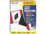 C line 03213 Side Loading Sheet Protector Open On 3 Sides Standard Weight Ltr 100 Box