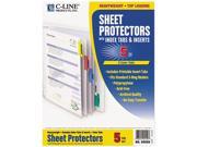 C line 05550 Sheet Protectors w 5 Colored Index Tabs Inserts Heavy Gauge Letter