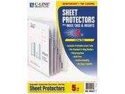 C line 05557 Sheet Protectors w Five Clear Index Tabs Inserts Heavy Wt Letter
