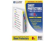 C line 05580 Sheet Protectors w 8 Colored Index Tabs Inserts Heavy Gauge Letter