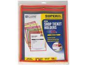 C line 43920 Shop Ticket Holders 9 x 12 Clear w Neon Stitching 10 Box