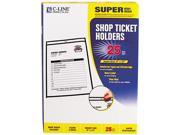 C line 46912 Shop Ticket Holders 9 x 12 Clear Front Back w Black Stitching 25 Box