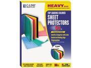 C line 62010 Transparent Pastel Sheet Protectors Ltr Four Colors Non Glare 50 Box