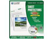 C line 62617 Biodegradable Sheet Protector Standard 8 1 2 x 11 Clear 100 Box