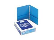 Oxford 57701 Paper Twin Pocket Portfolio Tang Fasteners Letter 1 2 Capacity Blue 25 Box