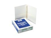 Oxford 57704 Paper Twin Pocket Portfolio Tang Clips Letter 1 2 Capacity White 25 Box