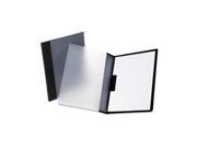 Oxford 63133 Two Pocket PVC Folder w Ready Clip Fastener 30 Sheet Capacity Black
