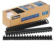 52066 Fellowes Plastic Comb Bindings 1 1 2 Diameter 340 Sheet Capacity Black 10 Combs Pack