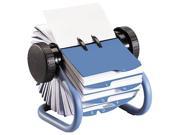Rolodex 63299 Colored Open Rotary Business Card File with 24 Guides Blue