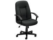 basyx VL601VA19T VL601 Series Managerial Mid Back Swivel Tilt Chair Charcoal Fabric Black Frame