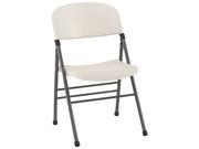 Bridgeport 36 869WSP4 Endura Resin Molded Folding Chair Pewter Frame White Speckle 4 Carton