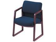 HON 2403NAB90 2400 Series Guest Arm Chair Mahogany Finish Blue Fabric