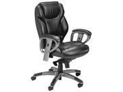 Mayline UL330MBLK Ultimo 300 Series Mid Back Synchro Tilt Chair Black Leather