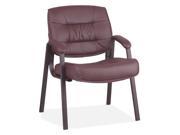 Office Star EX8124 4 93 Series Leather Visitors Chair w Loop Arms Burgundy