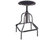 Safco 6665 Diesel Backless Industrial Stool High Base Black Leather Seat
