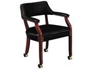 HON 6500 Series Guest Arm Chair w Casters Black Vinyl Upholstery