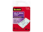 LS851G Scotch Self Sealing Laminating Pouches 9.5 mil 2 7 16 x 3 7 8 Business Card Size 25