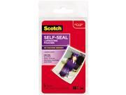 PL903G Scotch Self Sealing Laminating Pouches Glossy 2 15 16 x 3 15 16 Wallet Size 5 Pack