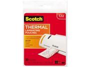 TP5902 20 Scotch Index card size thermal laminating pouches 5 mil 5 3 8 x 3 3 4 20 pack