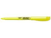 BIC BL11 YW Brite Liner Highlighter Chisel Tip Fluorescent Yellow Ink 12 per Pack