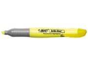 BIC BLMG11 YW Brite Liner Grip XL Highlighter Chisel Tip Fluorescent Yellow Ink 12 Pk