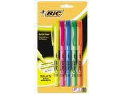 BIC BLP51W ASST Brite Liner Highlighter Chisel Tip Fluorescent 5 per Set