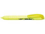 BIC BLR11YW Brite Liner Retractable Highlighter Chisel Tip Fluorescent Yellow 12 Pk