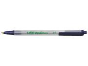 BIC CSEM11BE EcoLutions Clic Stic Ballpoint Retractable Pen Blue Ink Medium Dozen