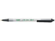 BIC CSEM11BK EcoLutions Clic Stic Ballpoint Retractable Pen Black Ink Medium Dozen