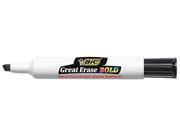 BIC DEC11 BK Great Erase Bold Dry Erase Markers Chisel Tip Black Dozen