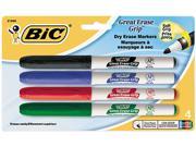 BIC GDEP41 ASST Great Erase Grip Dry Erase Markers Fine Point Assorted 4 Set