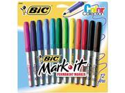 BIC GPMAP12 ASST Mark It Permanent Markers Fine Point Assorted 12 Set