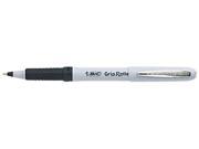 BIC GRE11 BK Grip Roller Ball Stick Pen Black Ink Fine Dozen