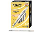 BIC GSM609 BK Round Stic Ballpoint Stick Pen Black Ink Medium 60 per Pack