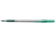 BIC GSMG11 GN Ultra Round Stic Grip Ballpoint Stick Pen Green Ink Medium Dozen