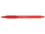 BIC SCSM11 RD Soft Feel Ballpoint Retractable Pen Red Ink Medium Dozen
