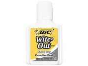 BIC WOFQD12WE Wite Out Quick Dry Correction Fluid 20 ml Bottle White 12 Pack