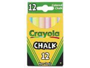 Crayola 51 0816 Chalk Assorted Colors 12 Sticks Box