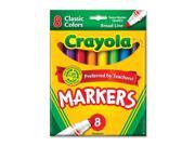 Crayola 58 7708 Non Washable Markers Broad Point Classic Colors 8 Set