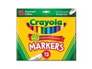 Crayola 58 7712 Non Washable Markers Broad Point Classic Colors 12 Set