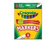Crayola 58 7732 Non Washable Markers Broad Point Bold Colors 8 Set