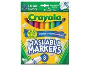 Crayola 58 7808 Washable Markers Broad Point Classic Colors 8 Pack