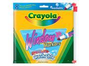 Crayola 58 8165 Washable Window FX Markers Conical Tip Assorted Colors 8 Pack