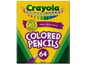 Crayola 68 3364 Colored Woodcase Pencil HB 3.3 mm Assorted 64 Pack