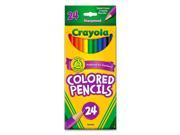 Crayola 68 4024 Long Barrel Colored Woodcase Pencils 3.3 mm 24 Assorted Colors Set