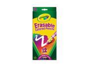 Crayola 68 4412 Erasable Colored Woodcase Pencils 3.3 mm 12 Assorted Colors Set